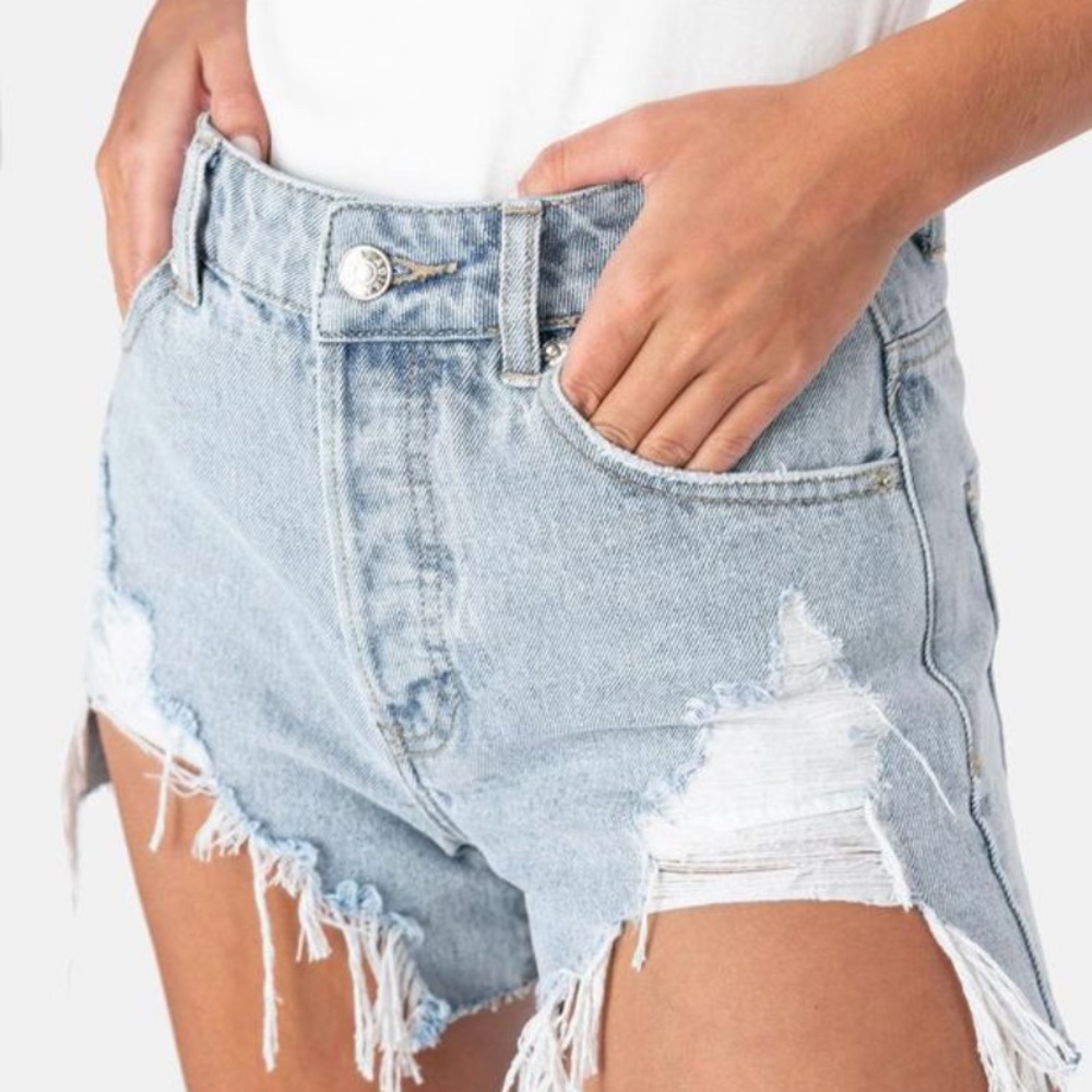 Adika marie ripped denim shorts